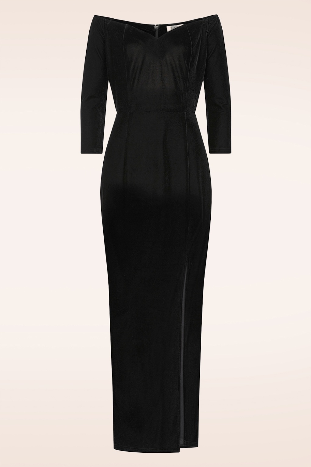 281348-Banned-53967-Dress-Black-Velvet-Pencil-Maxi-241126-001W-full