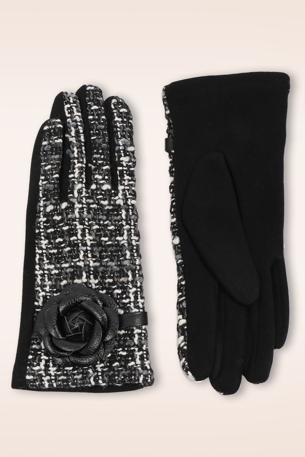 282053-Pia-Rossini-54244-Gloves-Tweed-Black-white-001LW-full