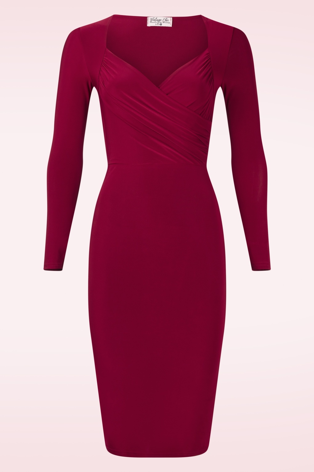 277122-Vintage-Chic-54500-Dress-Wine-Red-Pencil-Wrap-250710-001W-full