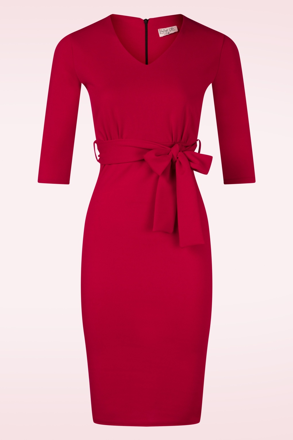 278076-Vintage-Chic-54491-Dress-Bodycon-Red-Bow-250811-001W-full