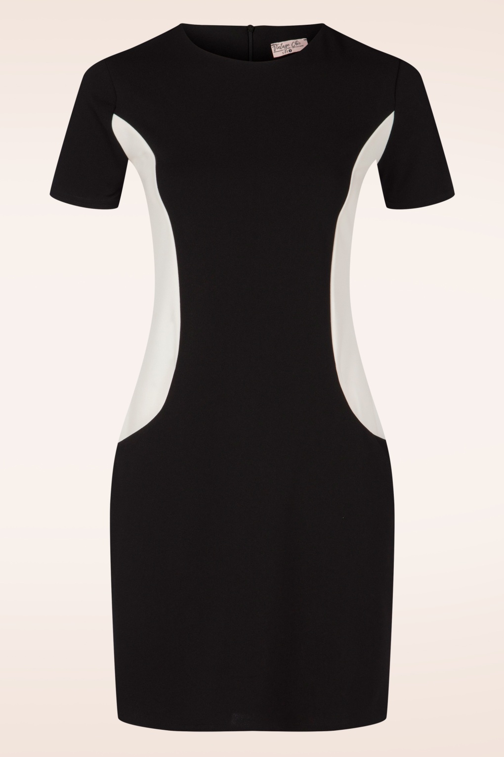 278081-Vintage-Chic-54620-Dress-Ivory-Black-Abstract-250811-001W-full