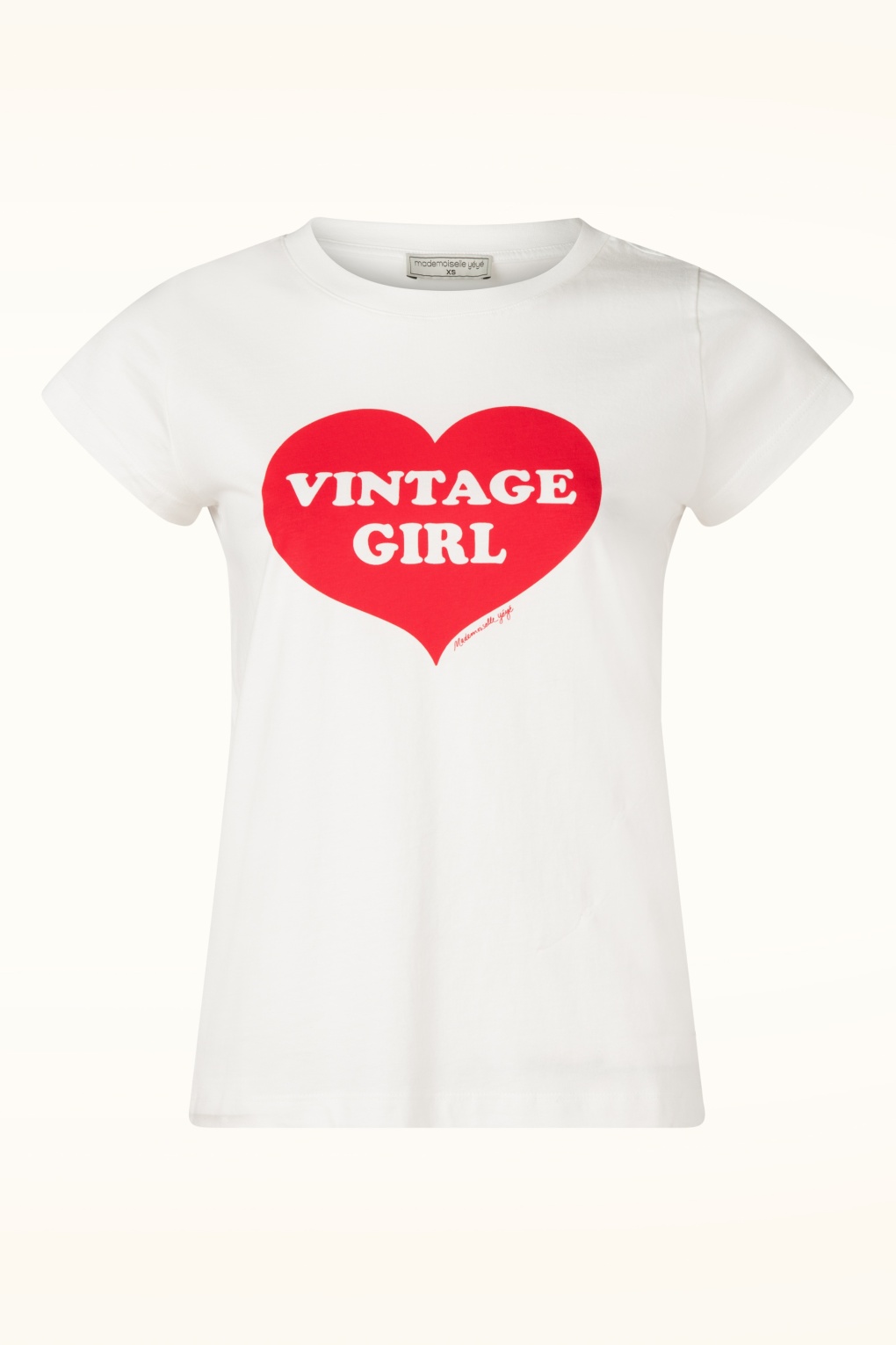 285115-Mademoiselle-Yeye-55412-T-Shirt-Ecru-Heart-Vintage-Girl-260209-001W-full