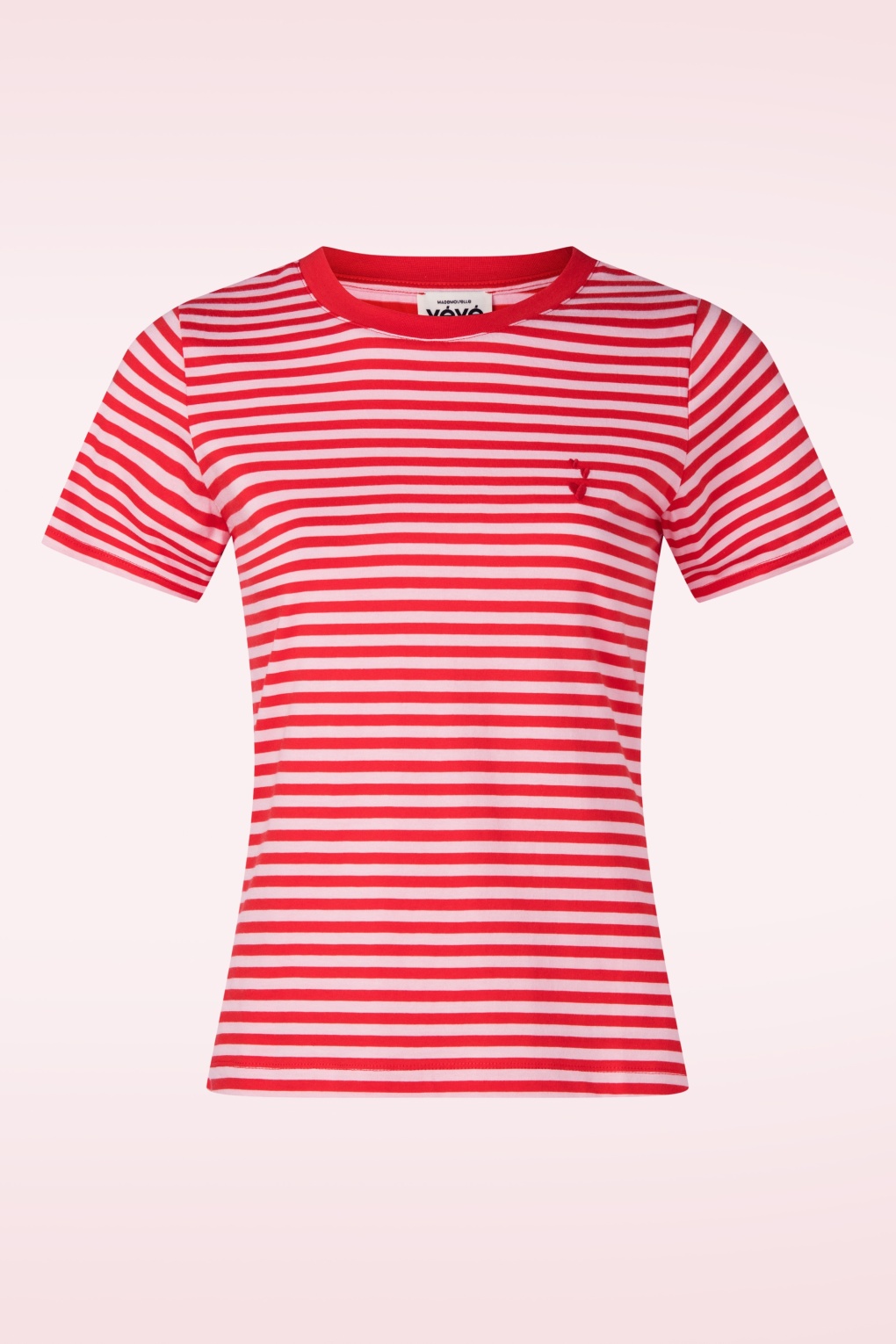 285123-Mademoiselle-Yeye-55408-T-Shirt-Stripe-Pink-Red-260209-001W-full