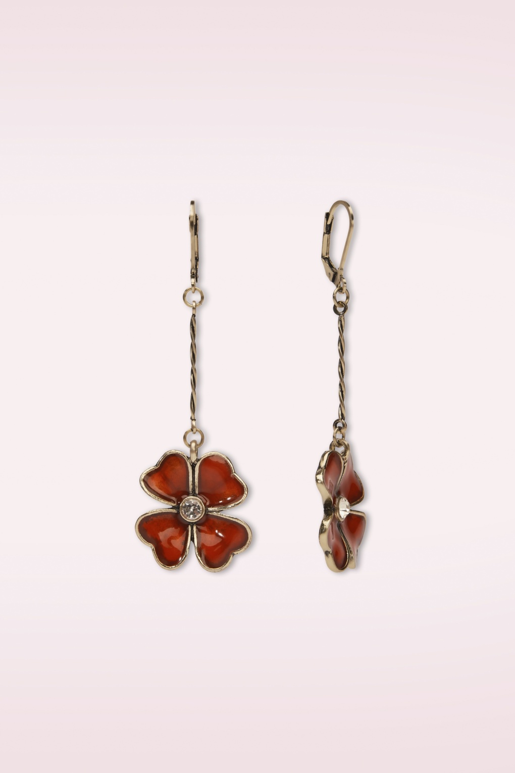 285715-Lovely-56207-Earrings-Gold-Flower-Hanger-Red-260109-001A-full