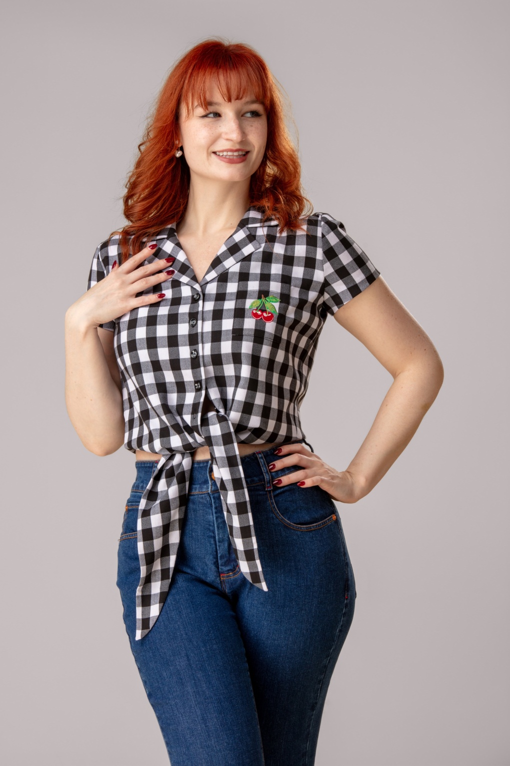 290005-Rock-a-Booty-55649-Roxy-Blouse-Black-White-Check-251219-040M-full
