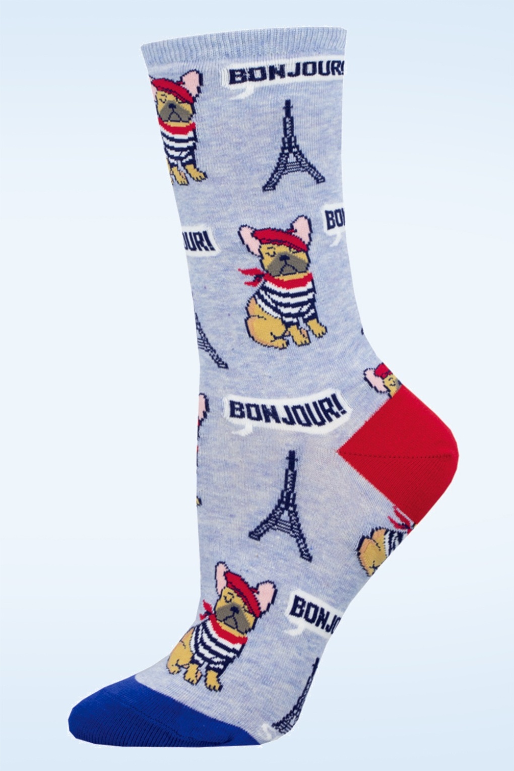 Paris Frenchie sokken in blauw