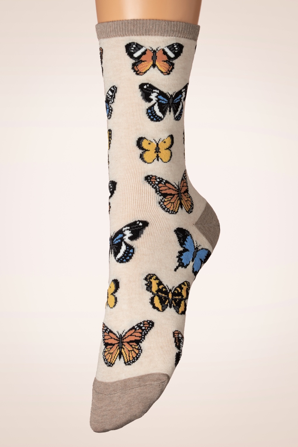 Majestic Butterflies sokken in beige
