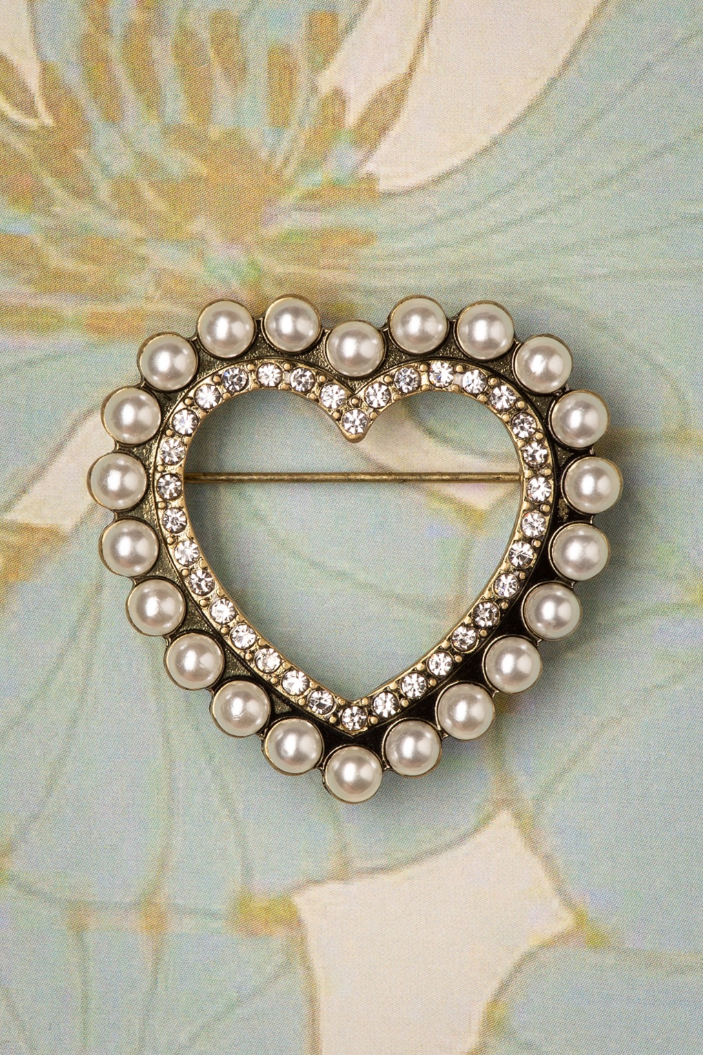 Heart Pearl broche in goud