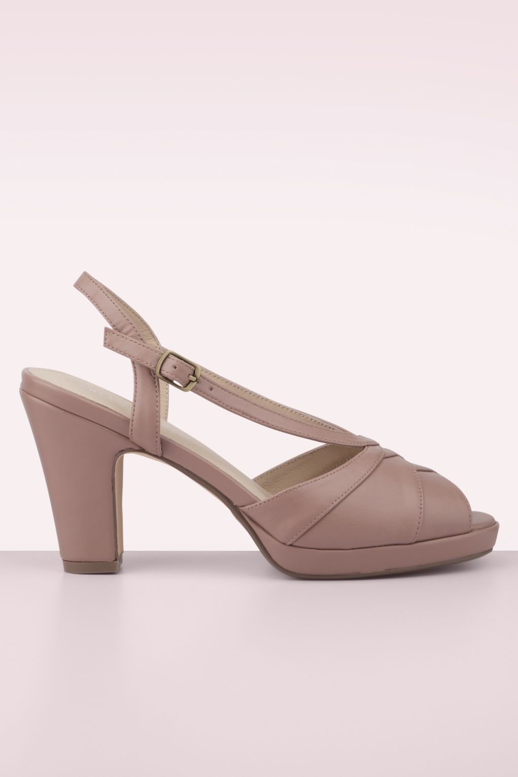 Arabel peeptoe sandaaltjes in mauve