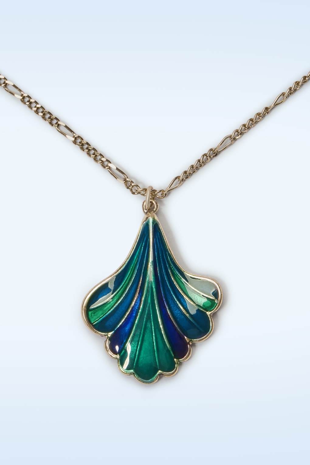 Ginko Leaf ketting in blauw en groen