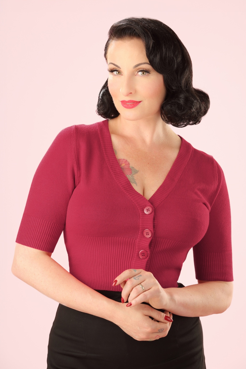 279035-Banned-55082-Cardigan-Cropped-Red-130709-004MW-full