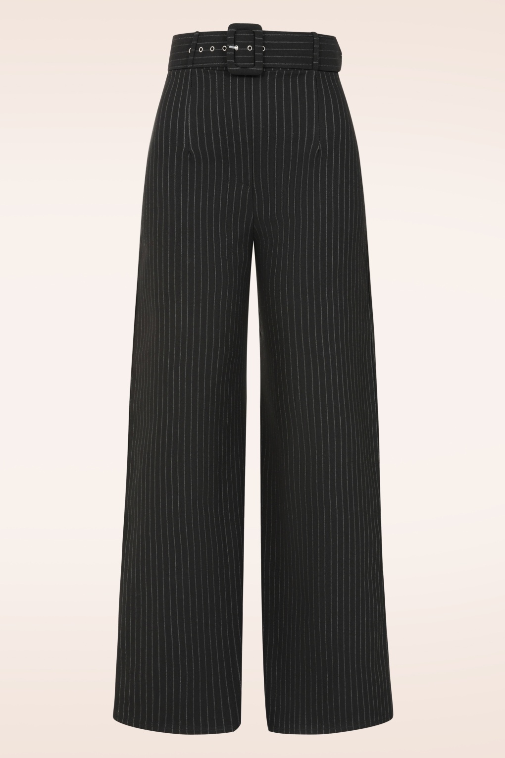 Topvintage exclusive ~ Sasha Pinstripe pantalon in zwart