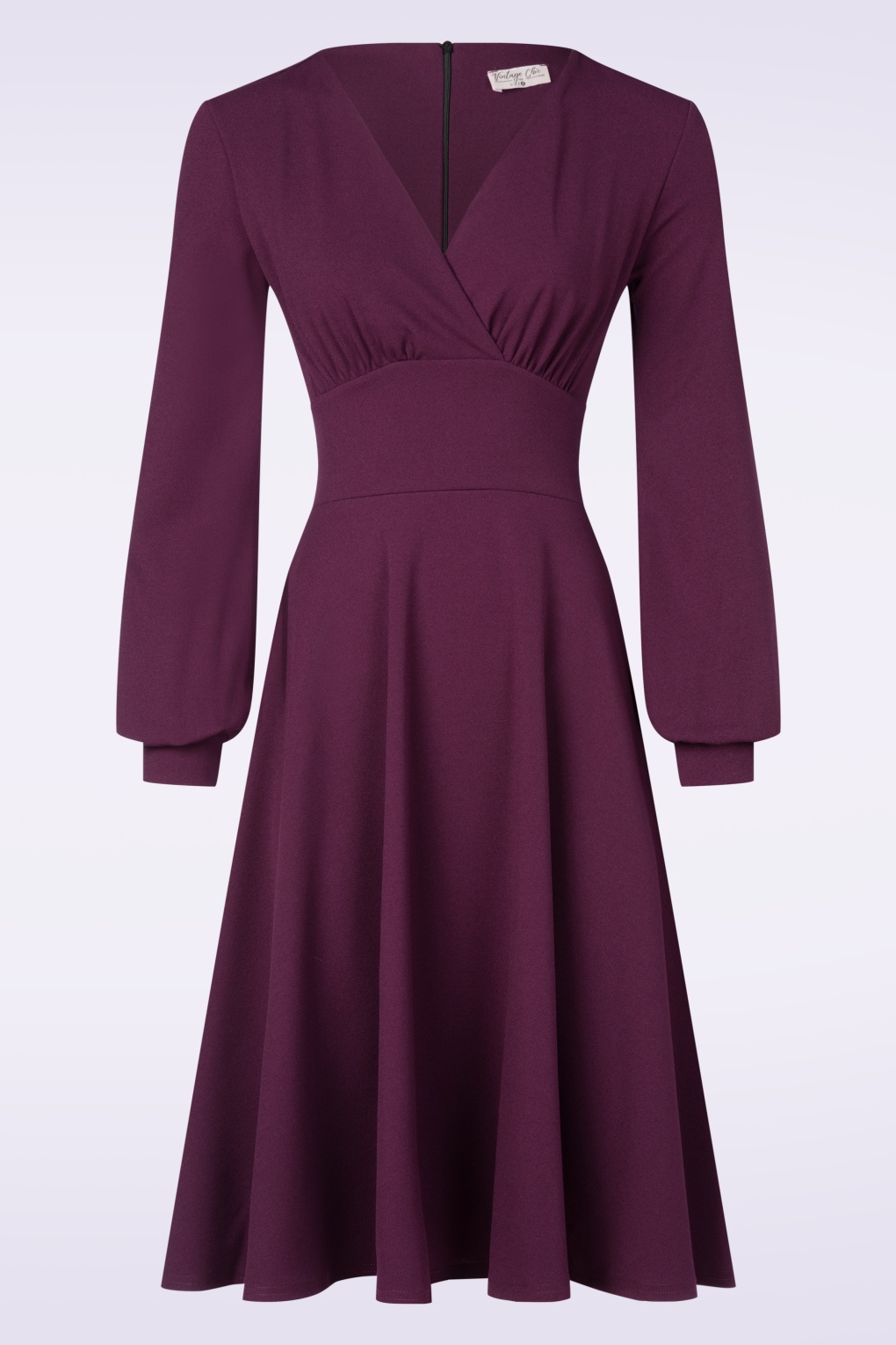 Topvintage exclusive ~ Helaine swing jurk in aubergine