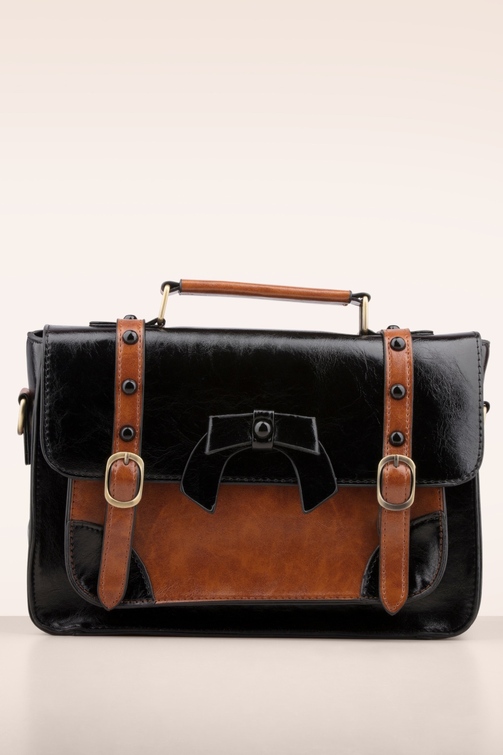 Buckled and Bowed Messenger handtas in zwart