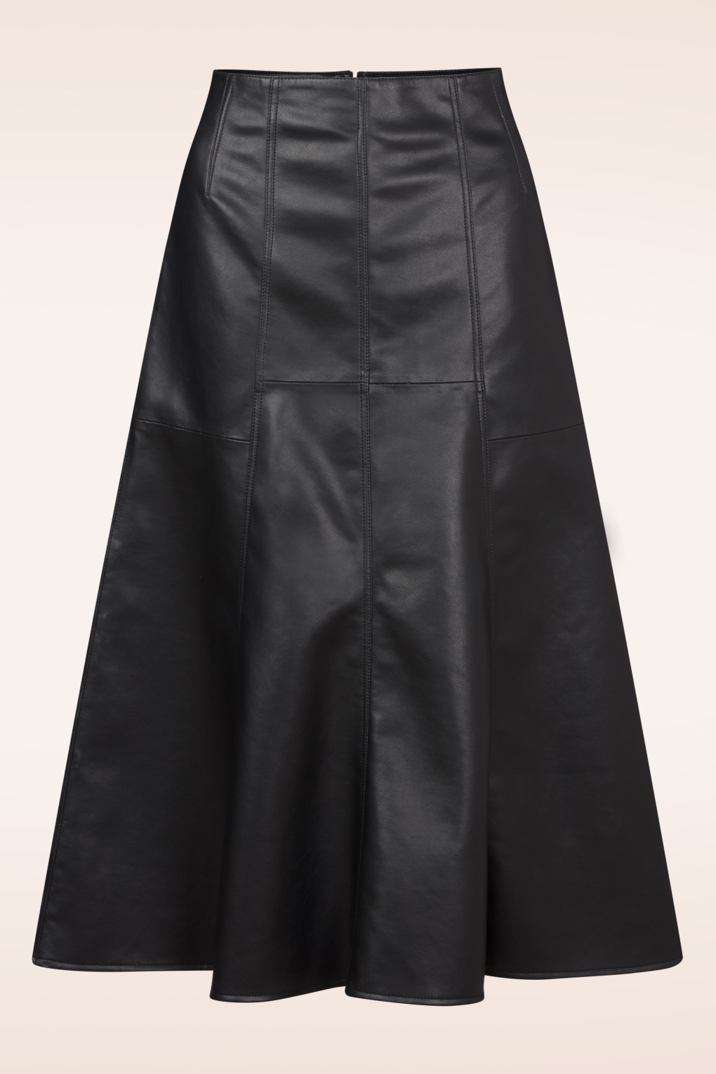 Topvintage exclusive ~ Lara Faux Leather Midi rok in zwart
