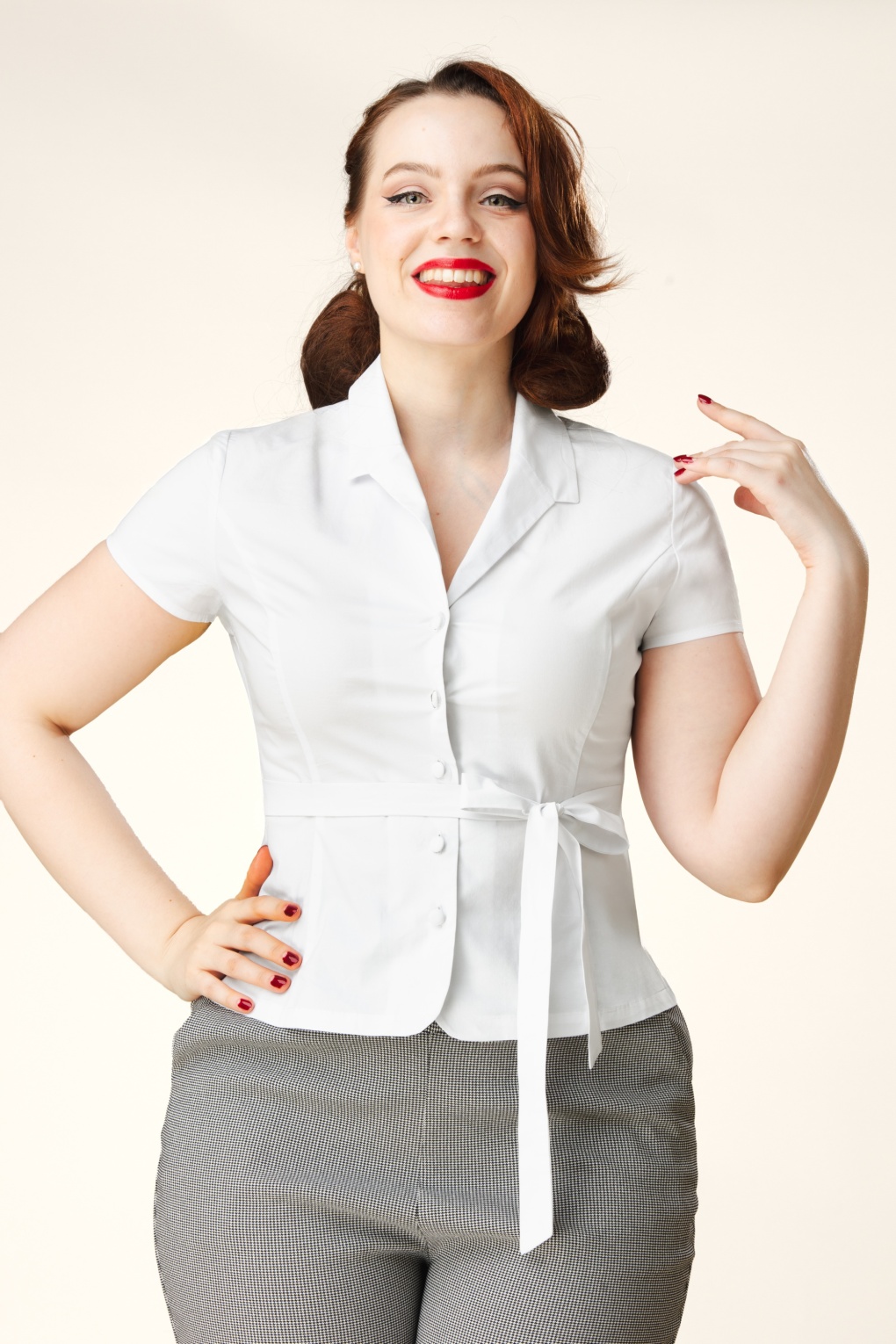 Topvintage Exclusive ~ Darina blouse in wit