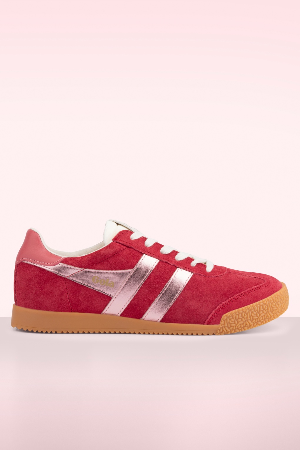 Gola Elan Glitz Suede sneakers in koraalrood