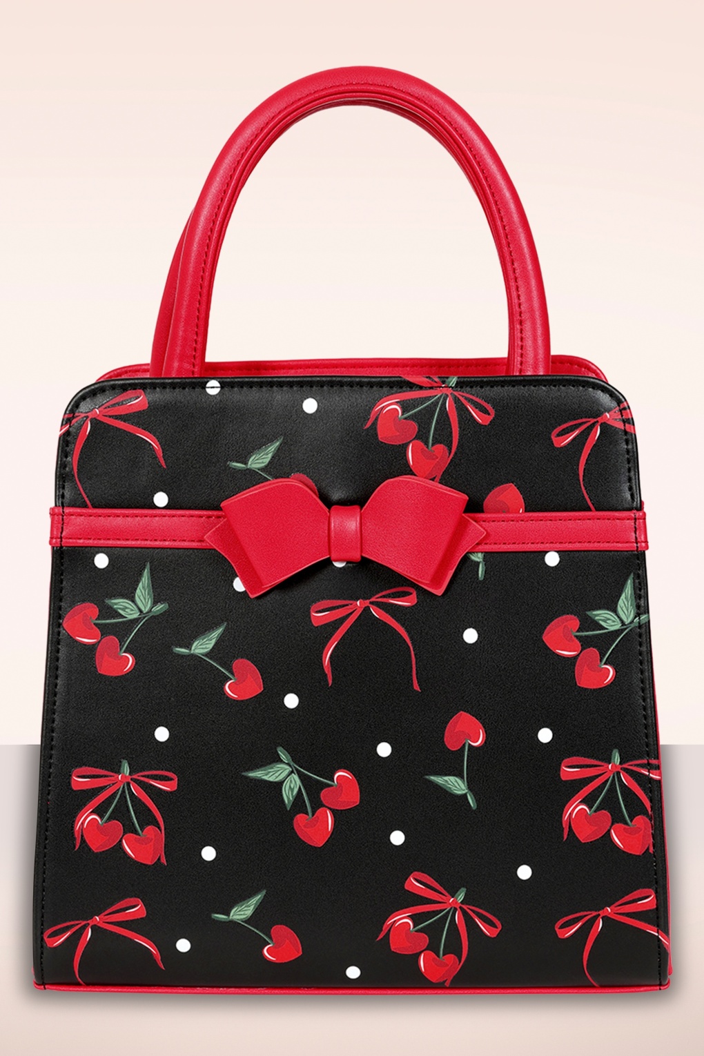 Cherries And Bows handtas in zwart