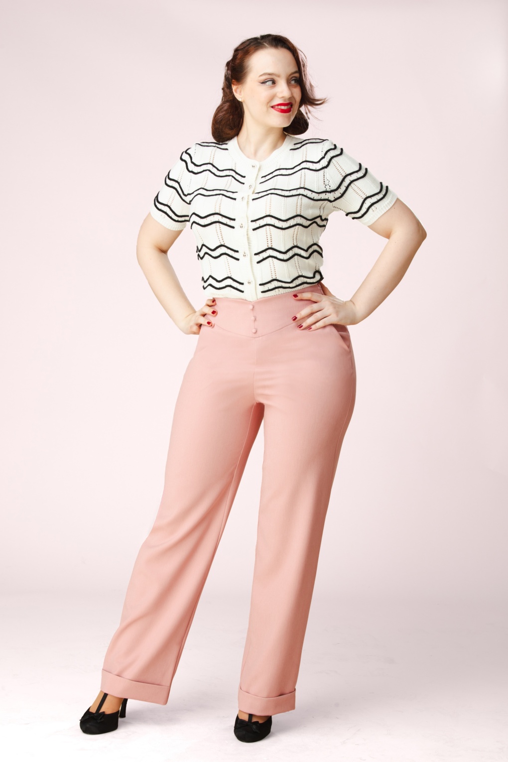 Topvintage exclusive ~ Adeline pantalon in lichtroze