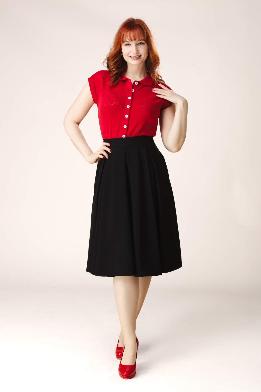 Topvintage exclusive ~ Lola swing rok in zwart