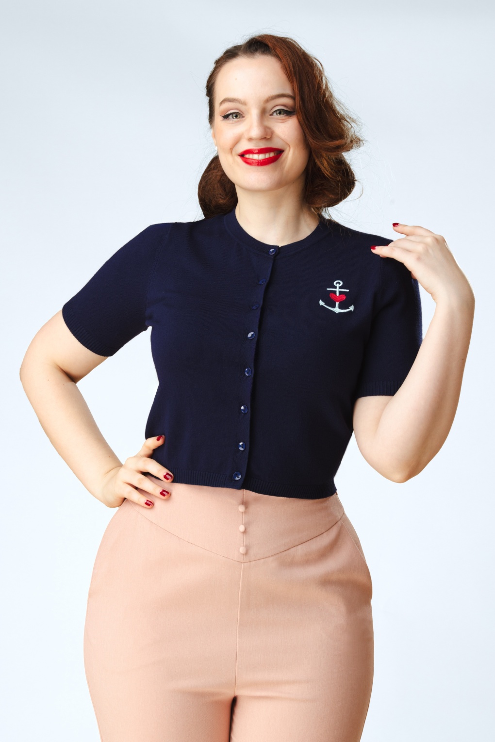 Topvintage exclusive ~ Annora vest in marineblauw