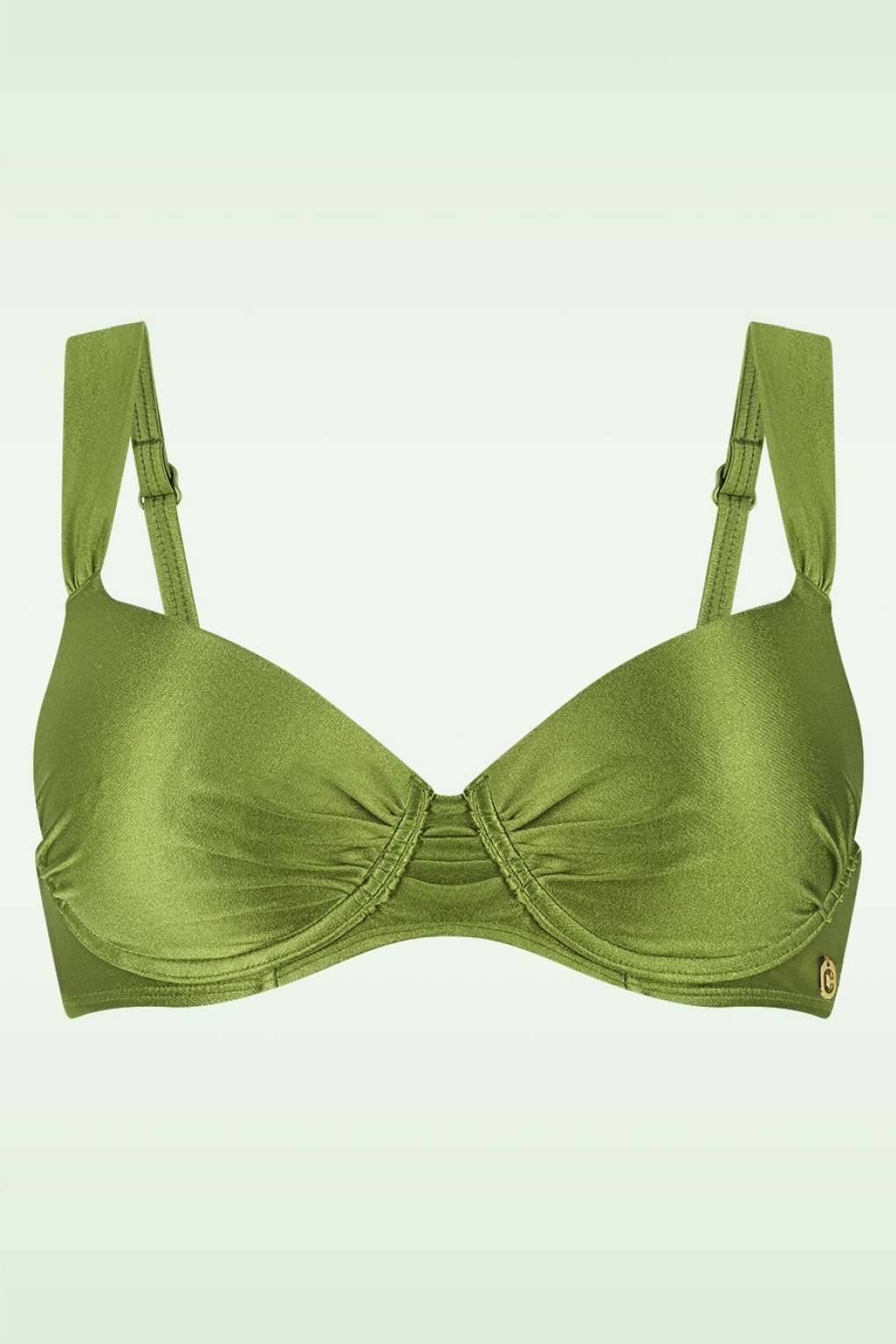 Push Up bikini top in shiny kiwi groen
