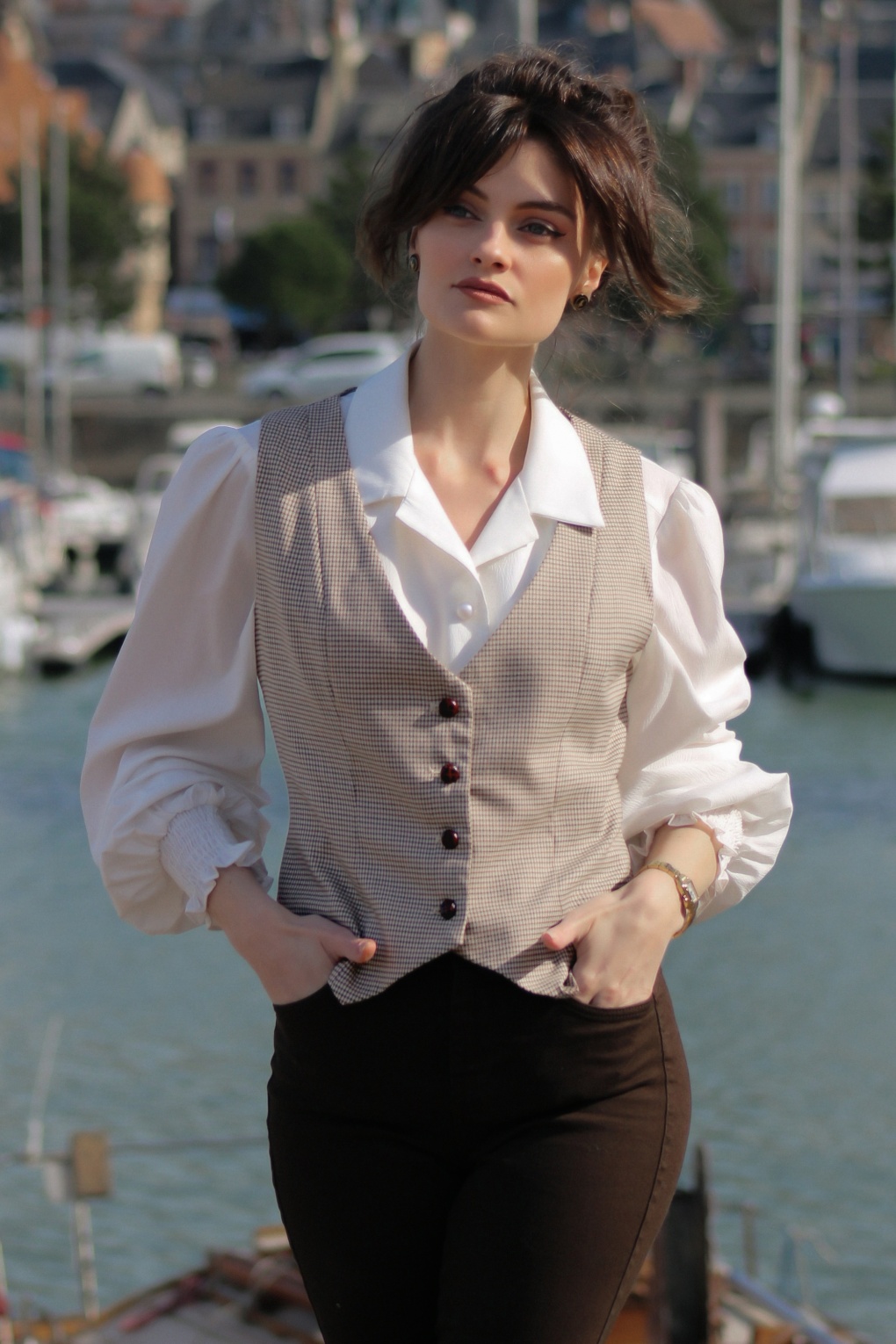 288303-Banned-52516-Waistcoat-checkered-brown-240529-005iW-full