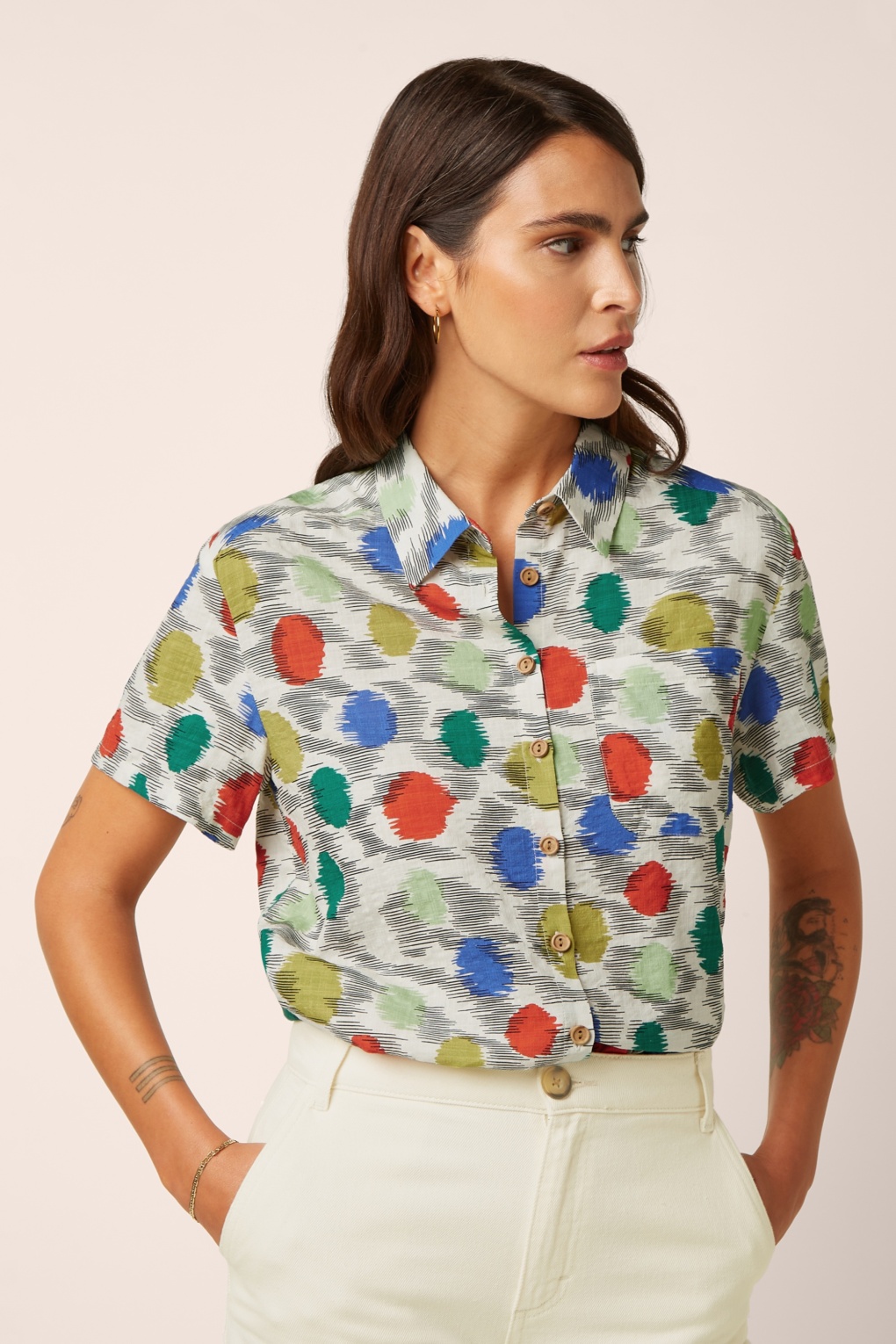 Evelina Walton blouse in ice cream