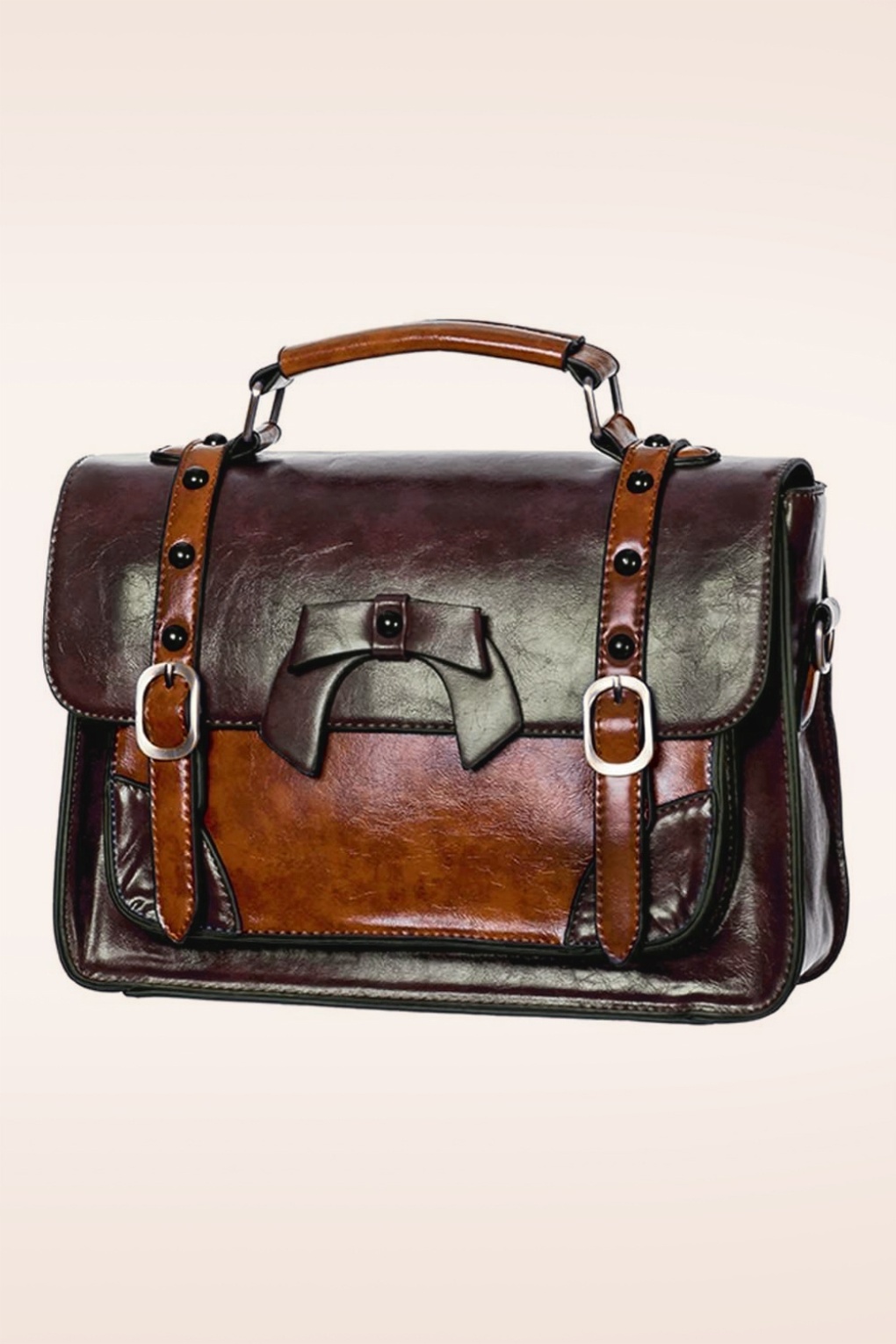 Buckled and Bowed Messenger handtas in donkere koffie
