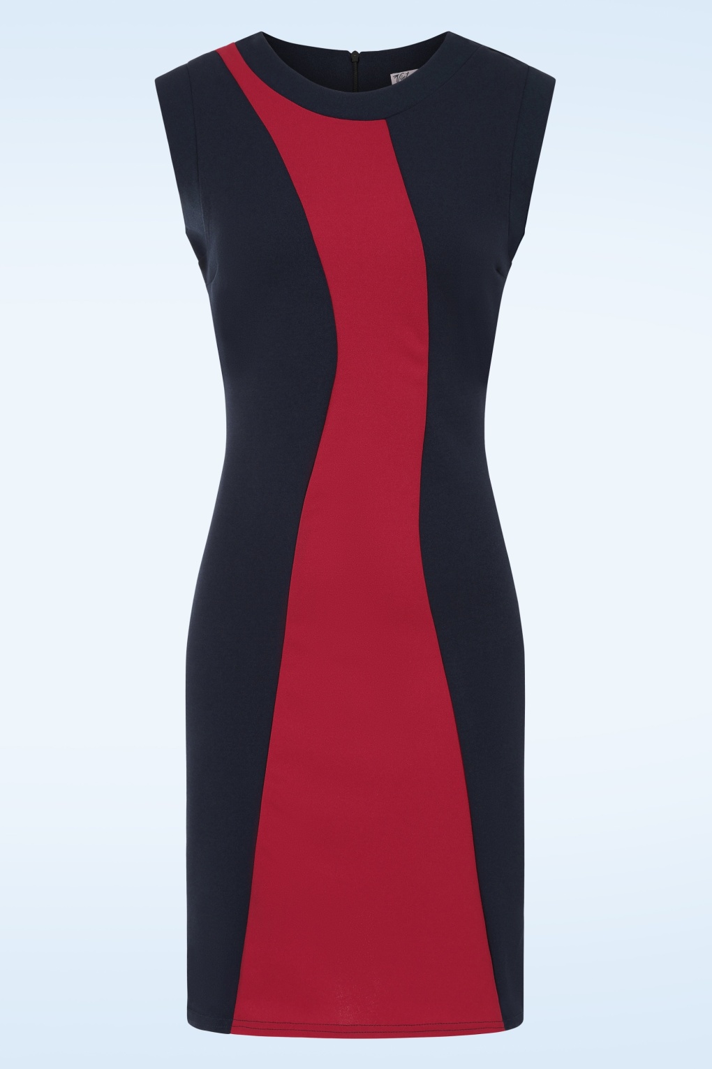289272-Vintage-Chic-56502-Dress-Pencil-Wave-Navy-Red-260413-001W-full