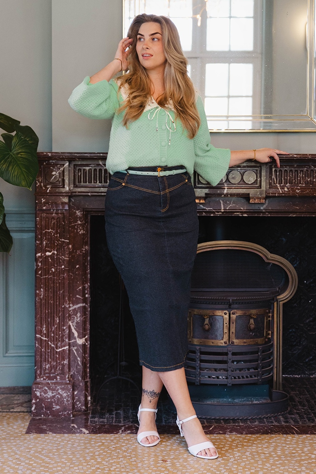 Topvintage exclusive ~ Maxime maxi rok in donker denim