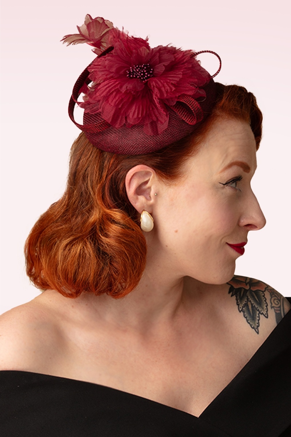 The Duchess fascinator in bordeauxrood