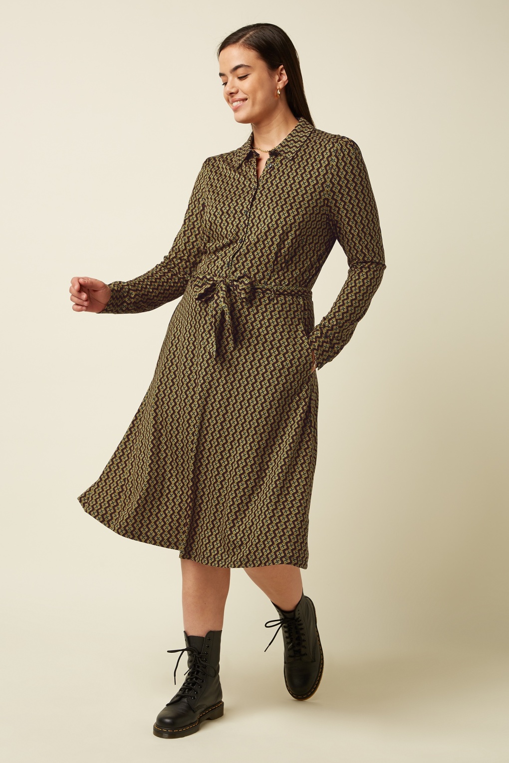 Sheeva Turi jersey jurk in zwart