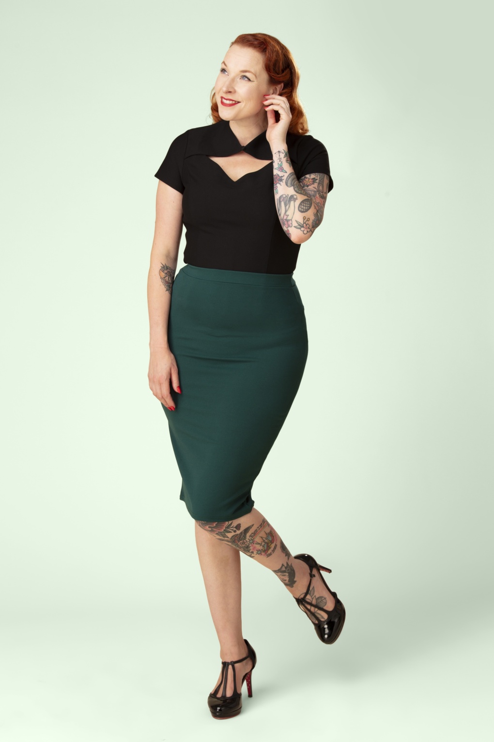 291071-Vintage-Chic-39428-Pencilskirt-Forest-Green-032521-001M-full