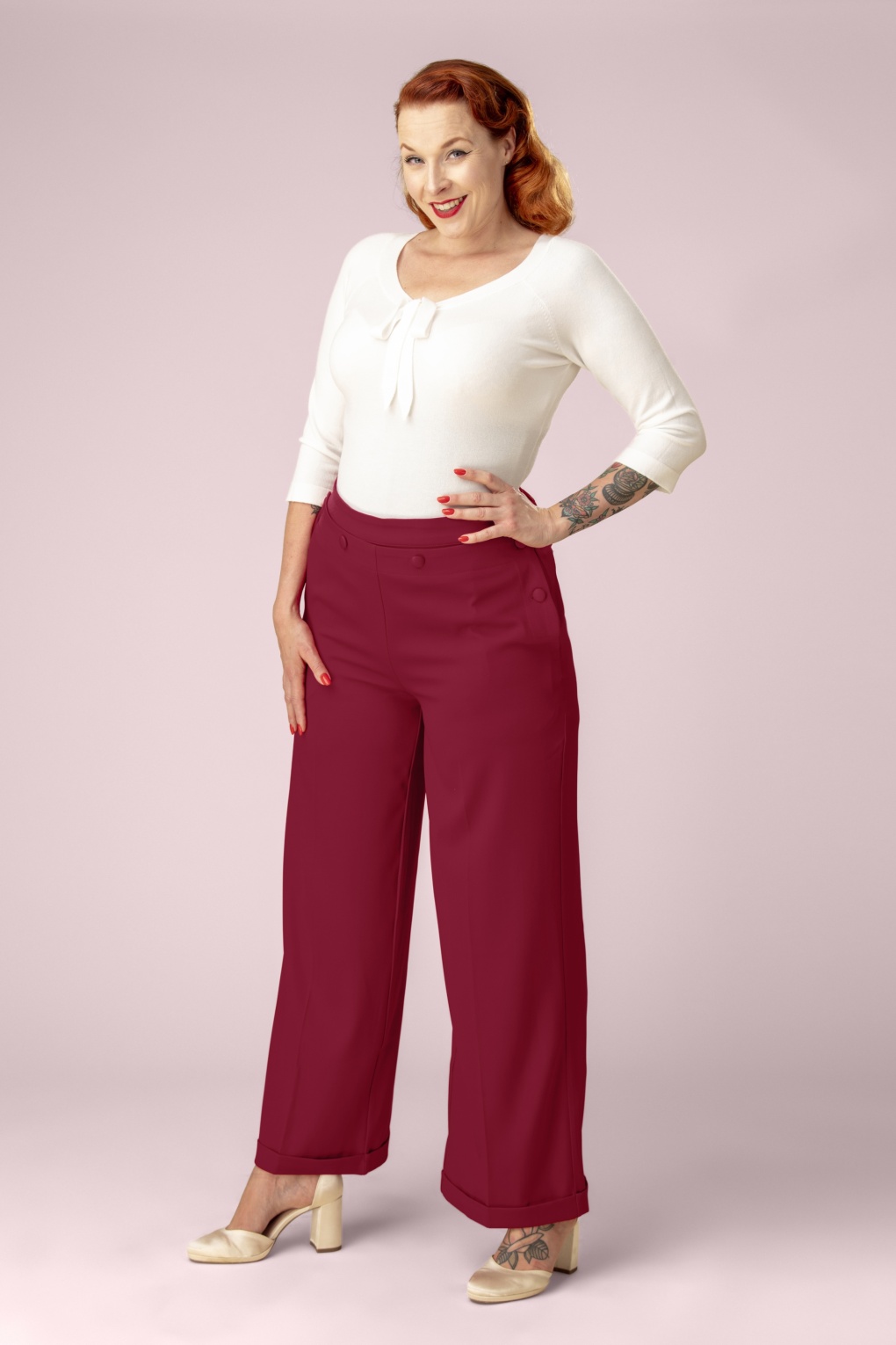 Topvintage exclusive ~ Marina pantalon in rood