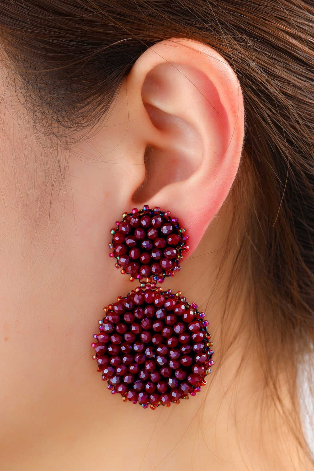 291258-Day-And-Eve-57609-Double-Round-Dangle-Earrings-Burgundy-260723-002L-full