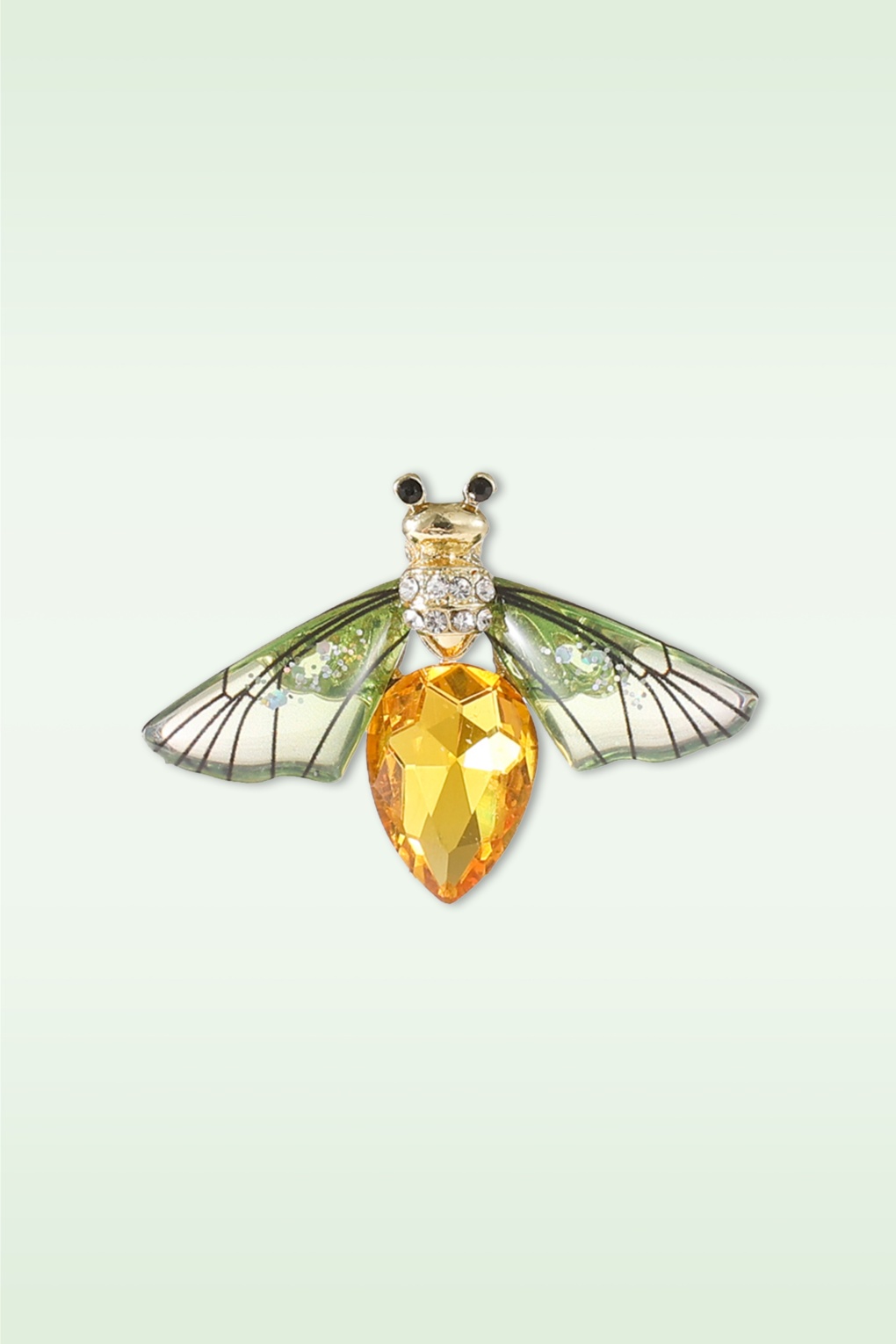 Sparkly Beetle broche in groen