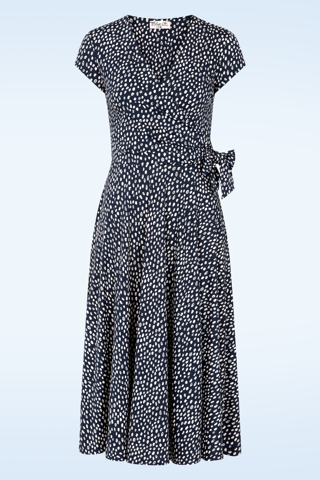 Topvintage exclusive ~ Layla Cross Over Dress in navy en gebroken wit
