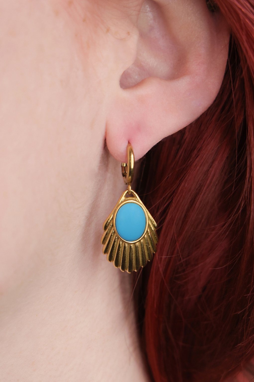 Venus oorbellen in turquoise