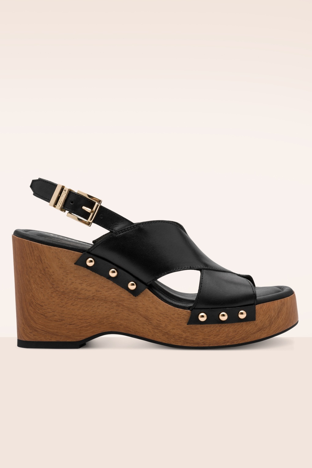 The Seventies Rebel Wedge klompjes in zwart