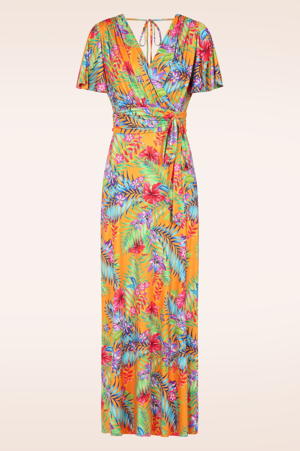 Topvintage exclusive ~ Malia Tropical maxi jurk in geel en multi