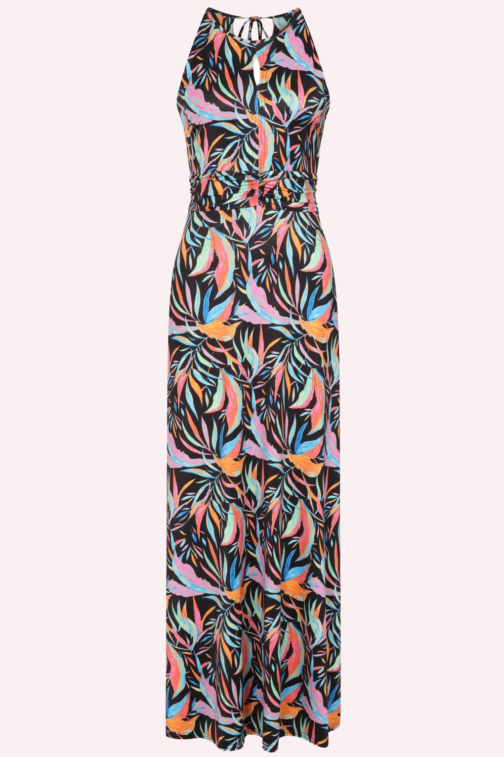 Topvintage exclusive ~ Amara Tropica maxi jurk in zwart en multi